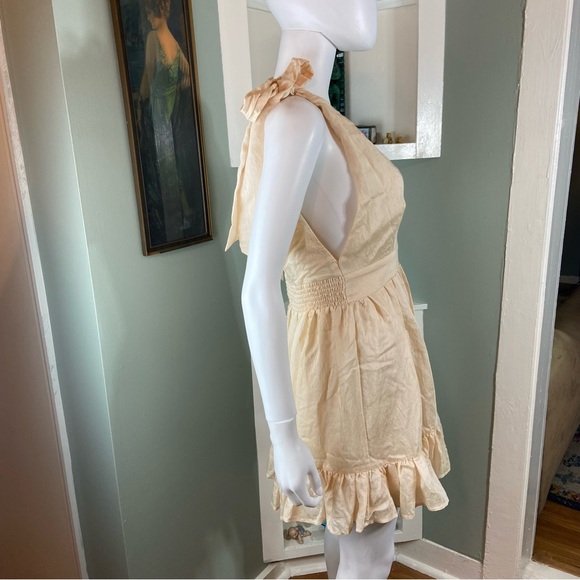 New NWT Mable Belle Cream Mini Dress Large L Deep V sundress - Picture 7 of 13